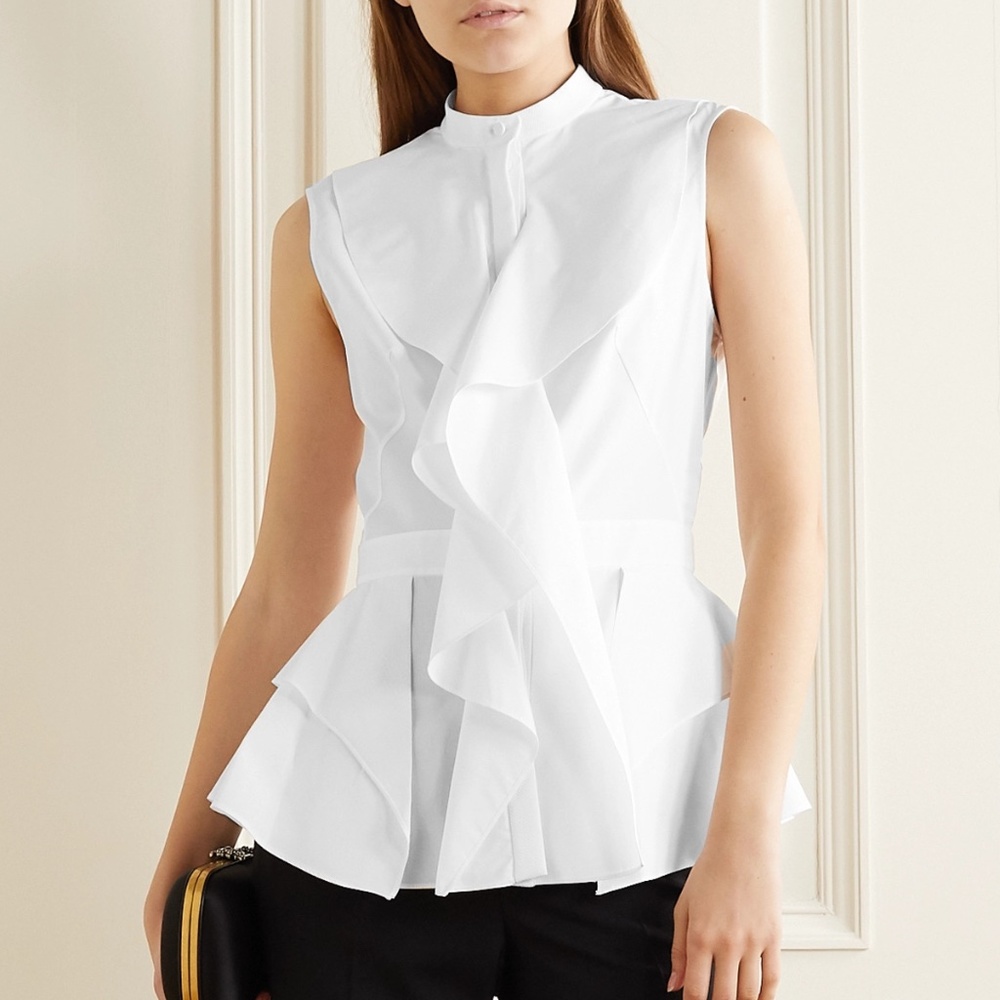 Alexander McQueen Ruffled Peplum Top Size 10/ NWT